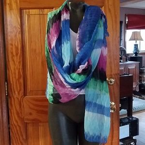 Oversized Loft Scarf/Shawl Blue Green Pink